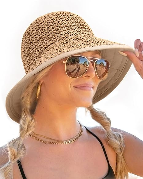 FURTALK Summer Straw Beach Sun Hats for Women