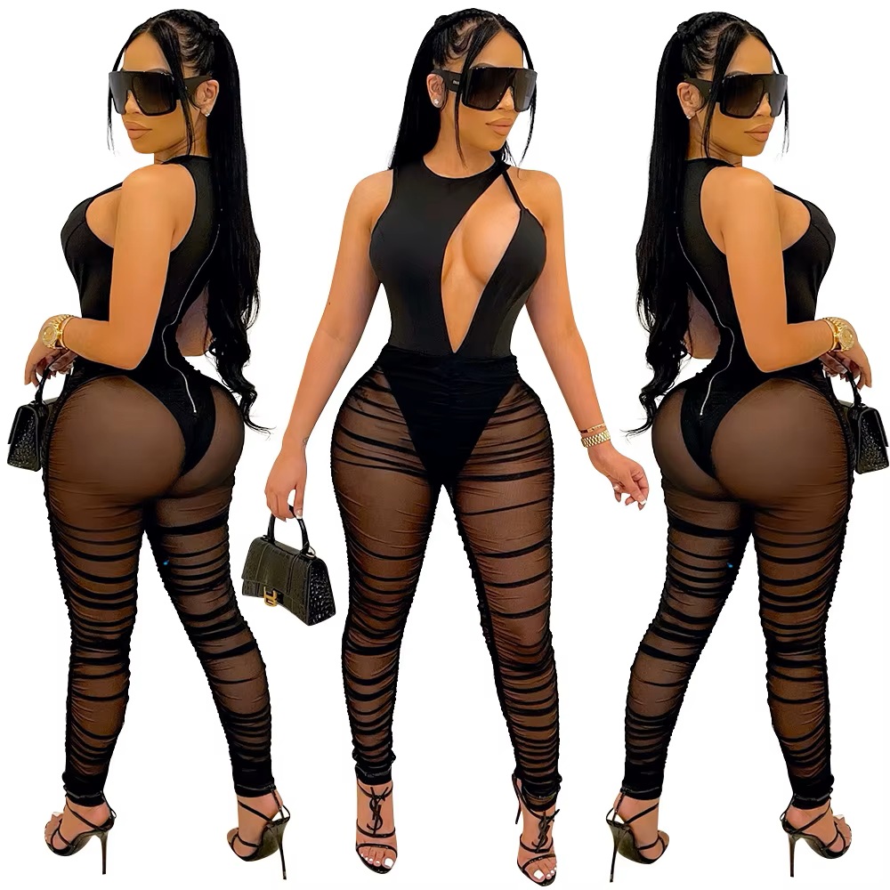 High Waist Hollow Pants