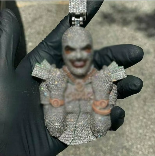 Moissanite Diamond Man Faced Iced out Pendant