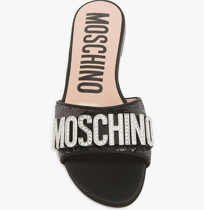 Sequin & Crystal-Embellished Mules