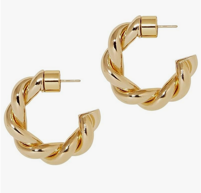 Twisted Lilly 10K Gold-Plated Huggie Earrings