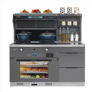 Cooker Hood and Down-Row Integrated Stove