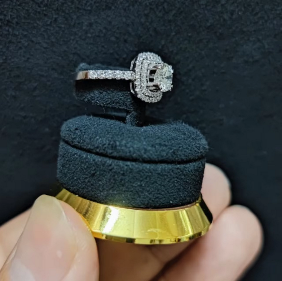 6li GIA vvs2 i diamond stainless steel gold wedding ring