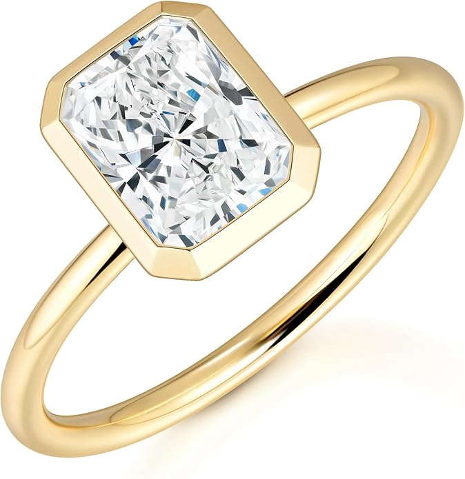 KSTYLE 14K Gold Plated 2CT Round/Oval/Radiant Cut Moissanite