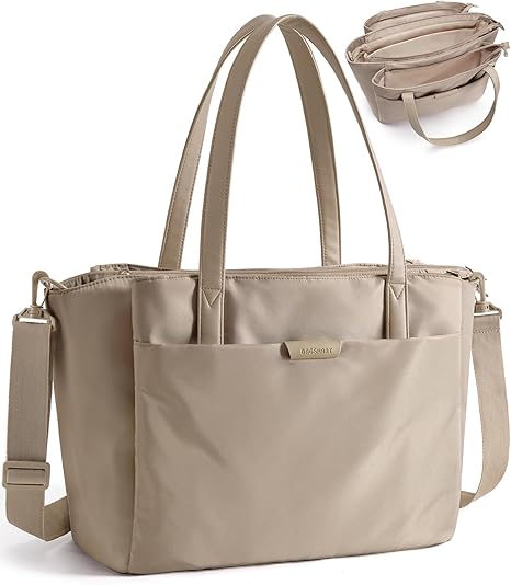 BAGSMART Tote Bag for Women, 4 Compartments Work Tote