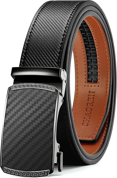 CHAOREN Mens Belt Leather Ratchet Belt - Customizable Fit, Effortless Style