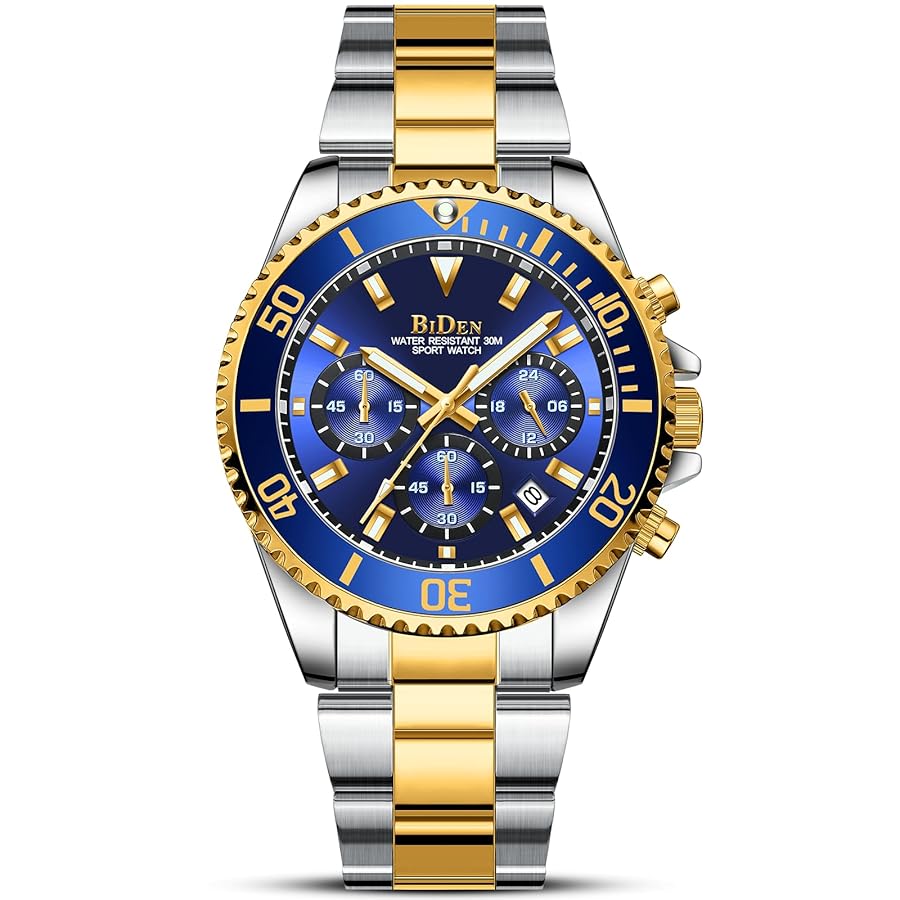 Chronograph Stainless Steel Waterproof  Wrist Watches for Men