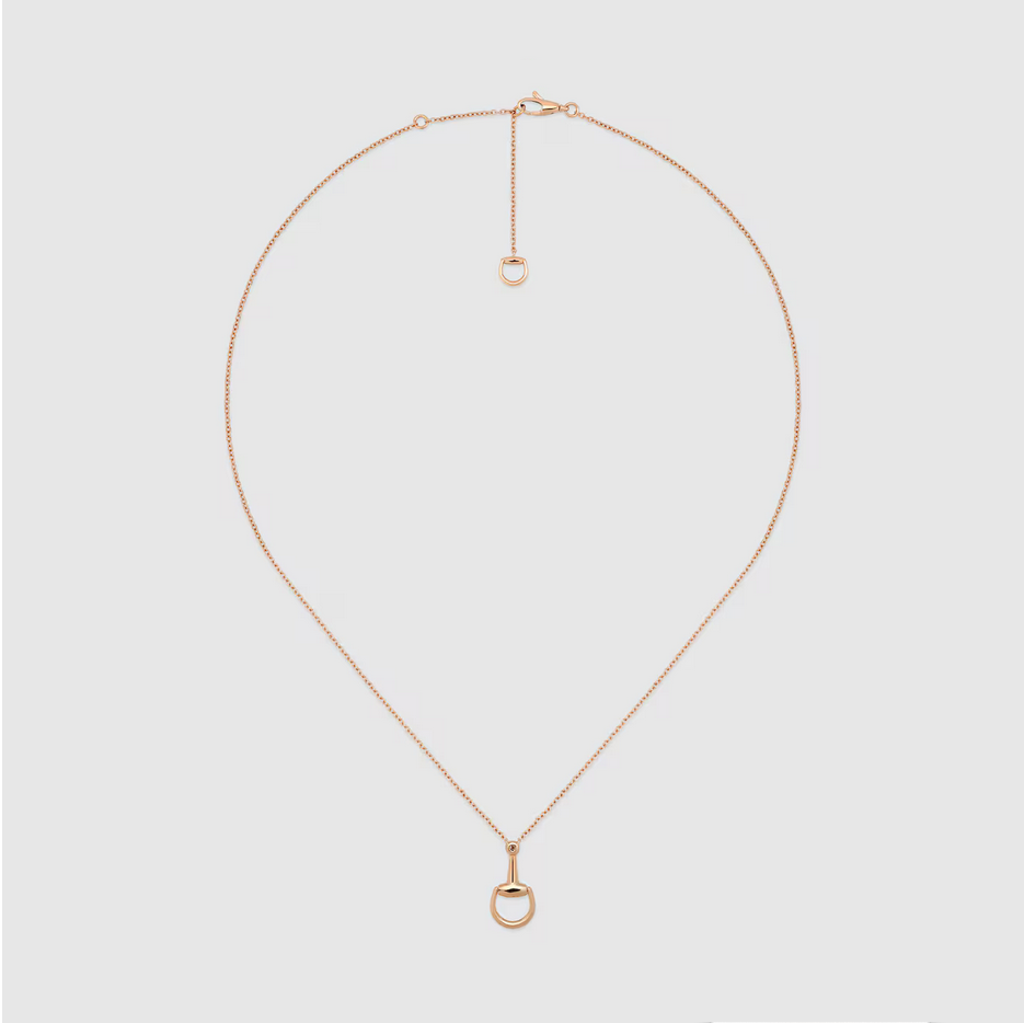 Horsebit 18k diamond pendant necklace