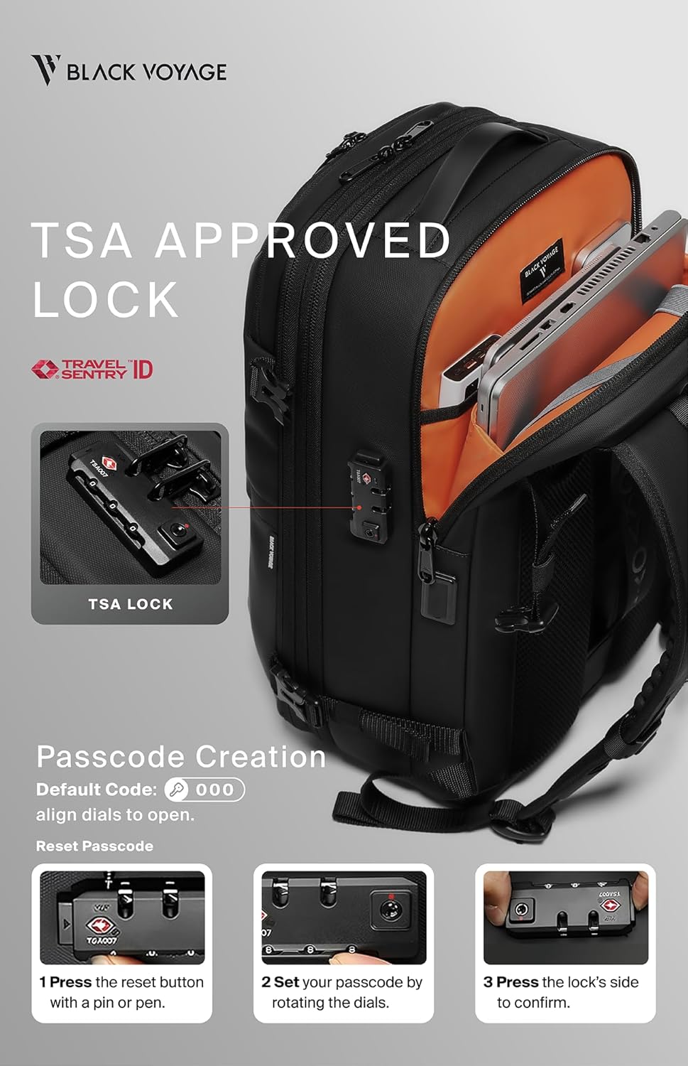 Vortex Vacuum Seal Travel Backpack 60L Expandable Air Compression System Water Resistant TSA Lock Carr