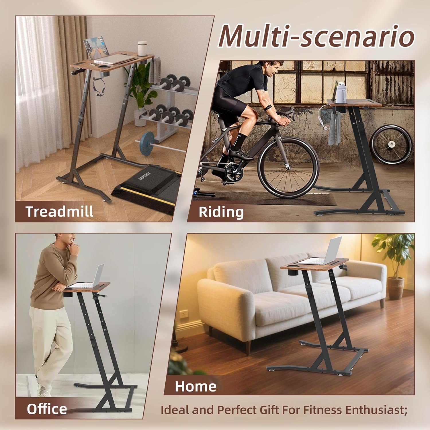 OrigoDeco Bike Desk,Adjustable Cycling Desk