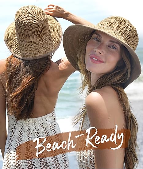 FURTALK Summer Straw Beach Sun Hats for Women