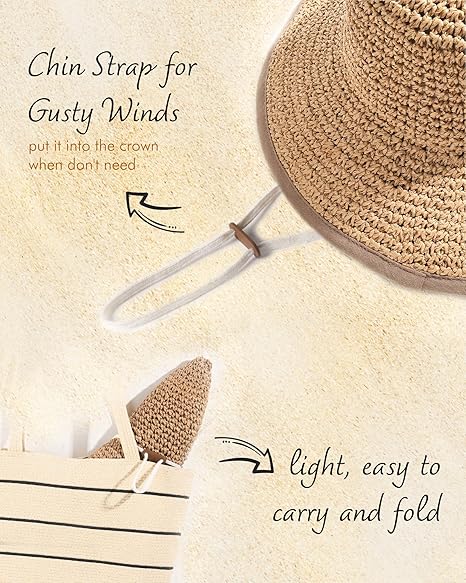FURTALK Summer Straw Beach Sun Hats for Women