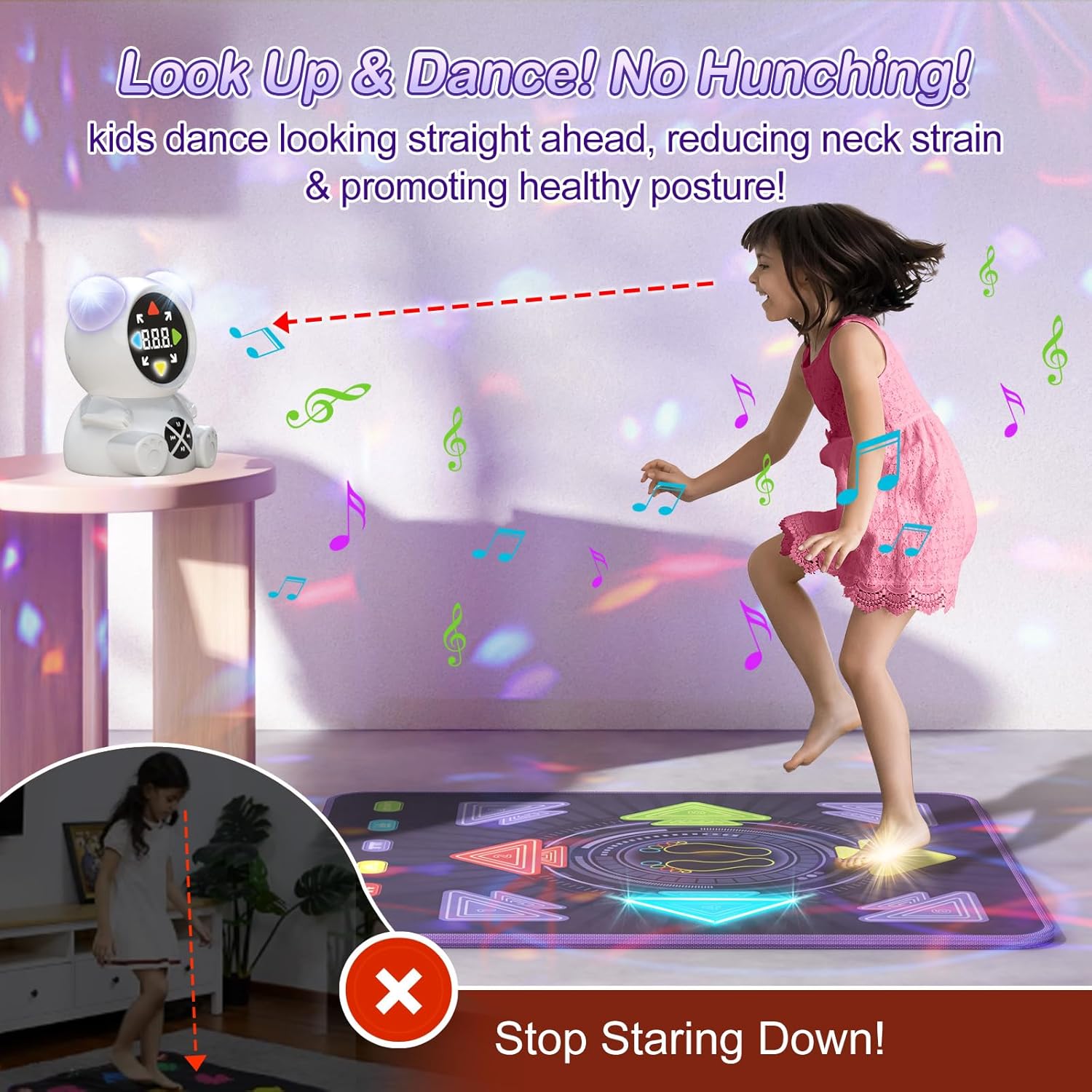 Dance Mat for Kids, Rechargeable Dance Mats for Girls and Boys,