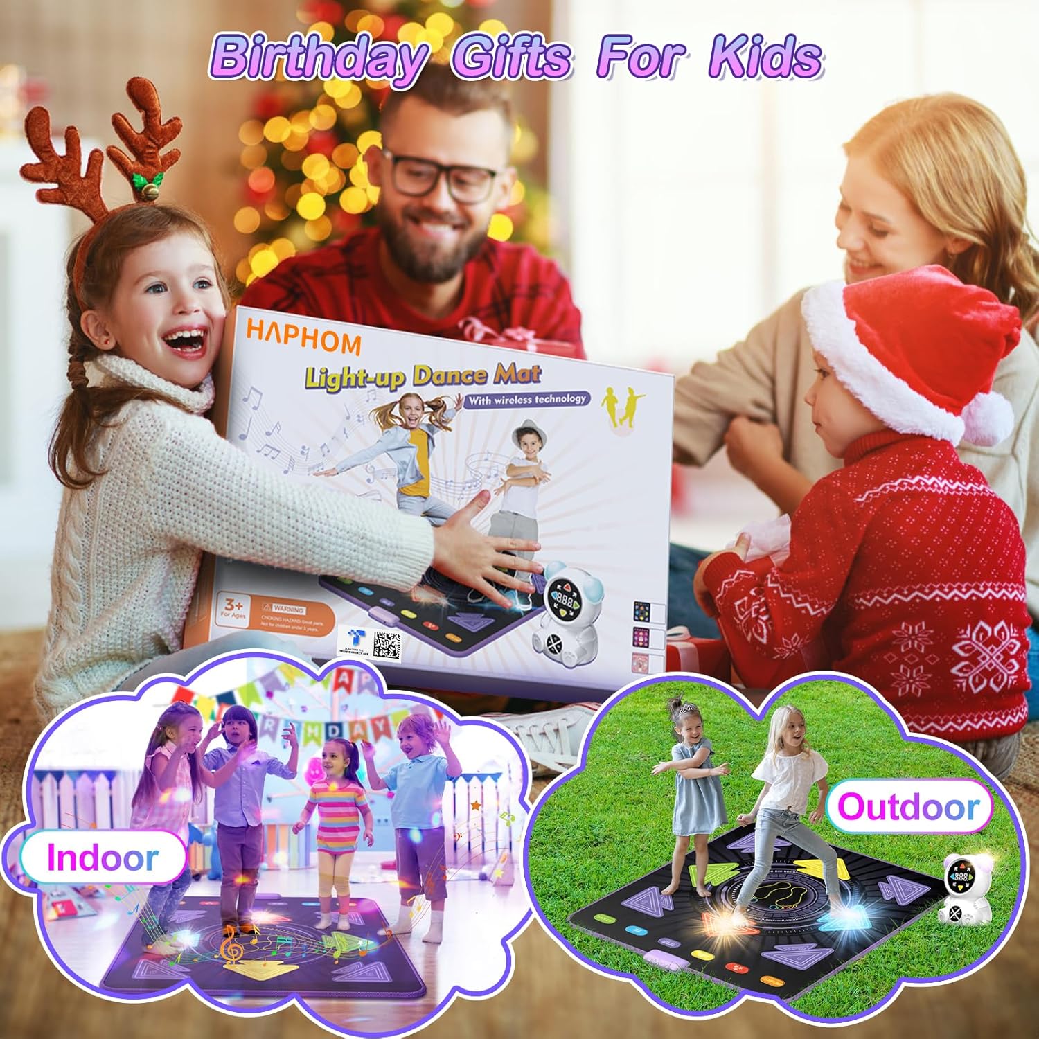 Dance Mat for Kids, Rechargeable Dance Mats for Girls and Boys,