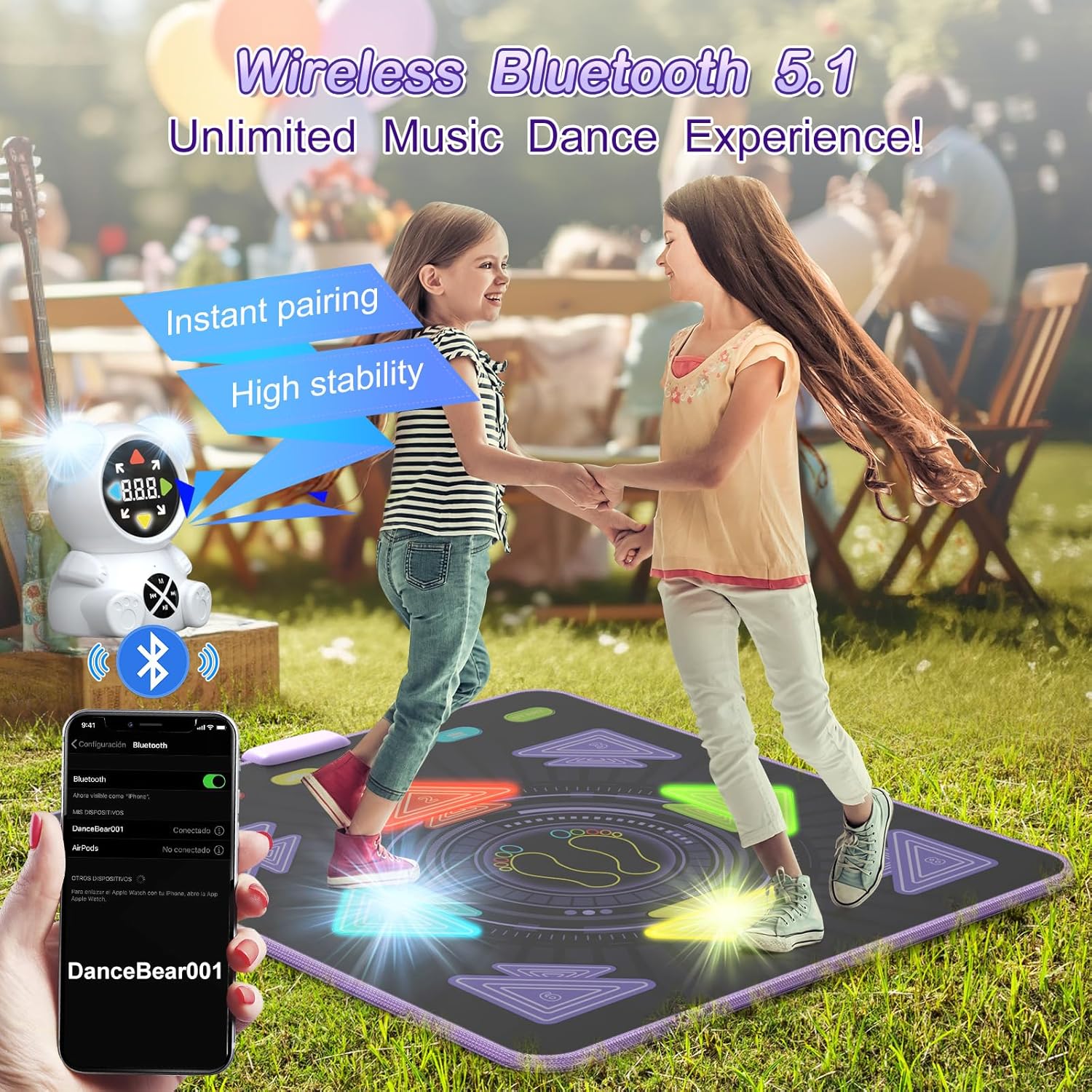 Dance Mat for Kids, Rechargeable Dance Mats for Girls and Boys,