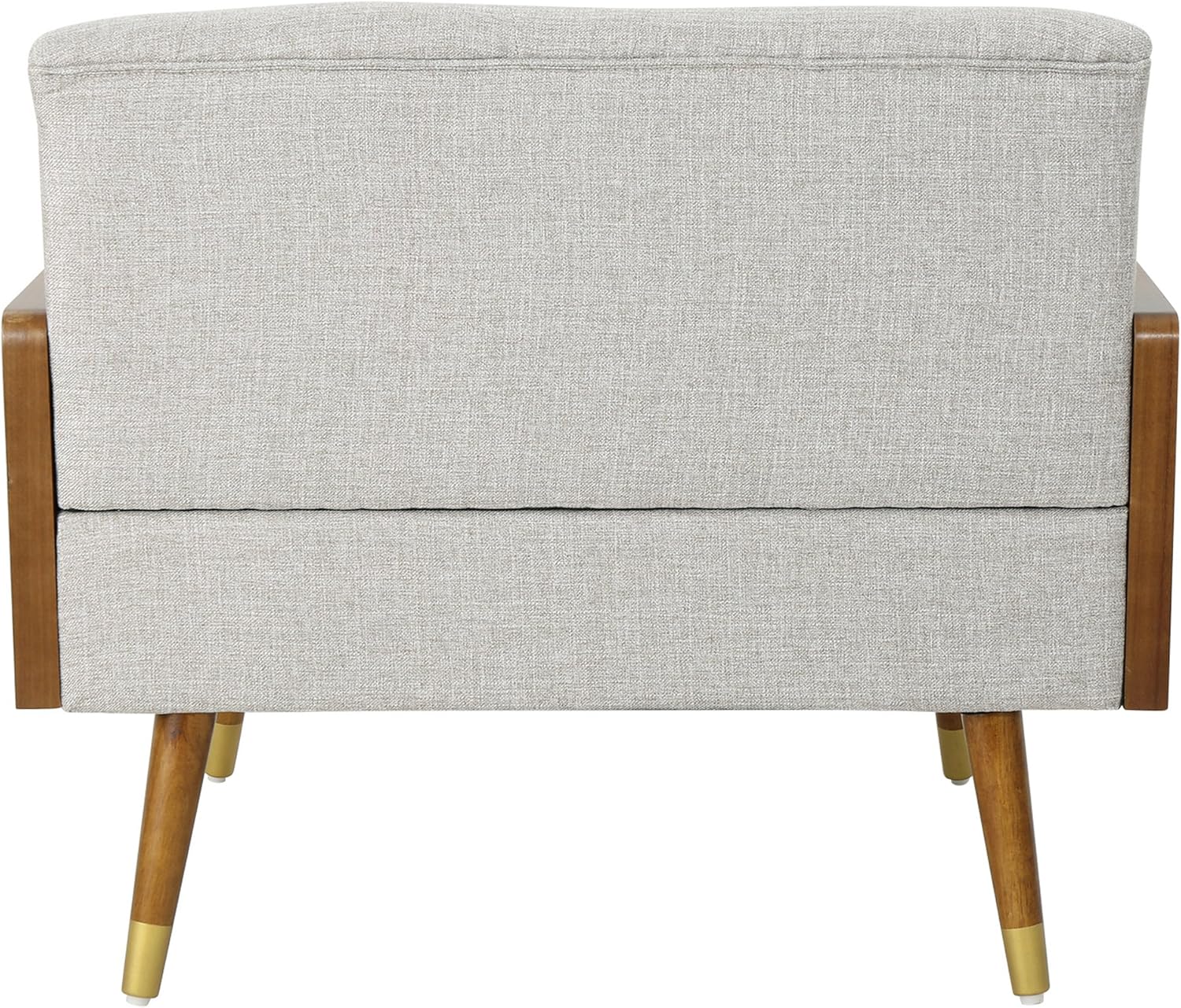 Christopher Knight Home Greta Mid Century Modern Fabric Club Chair, Beige, Dark Walnut 30.5D x 37.75W x 33H in