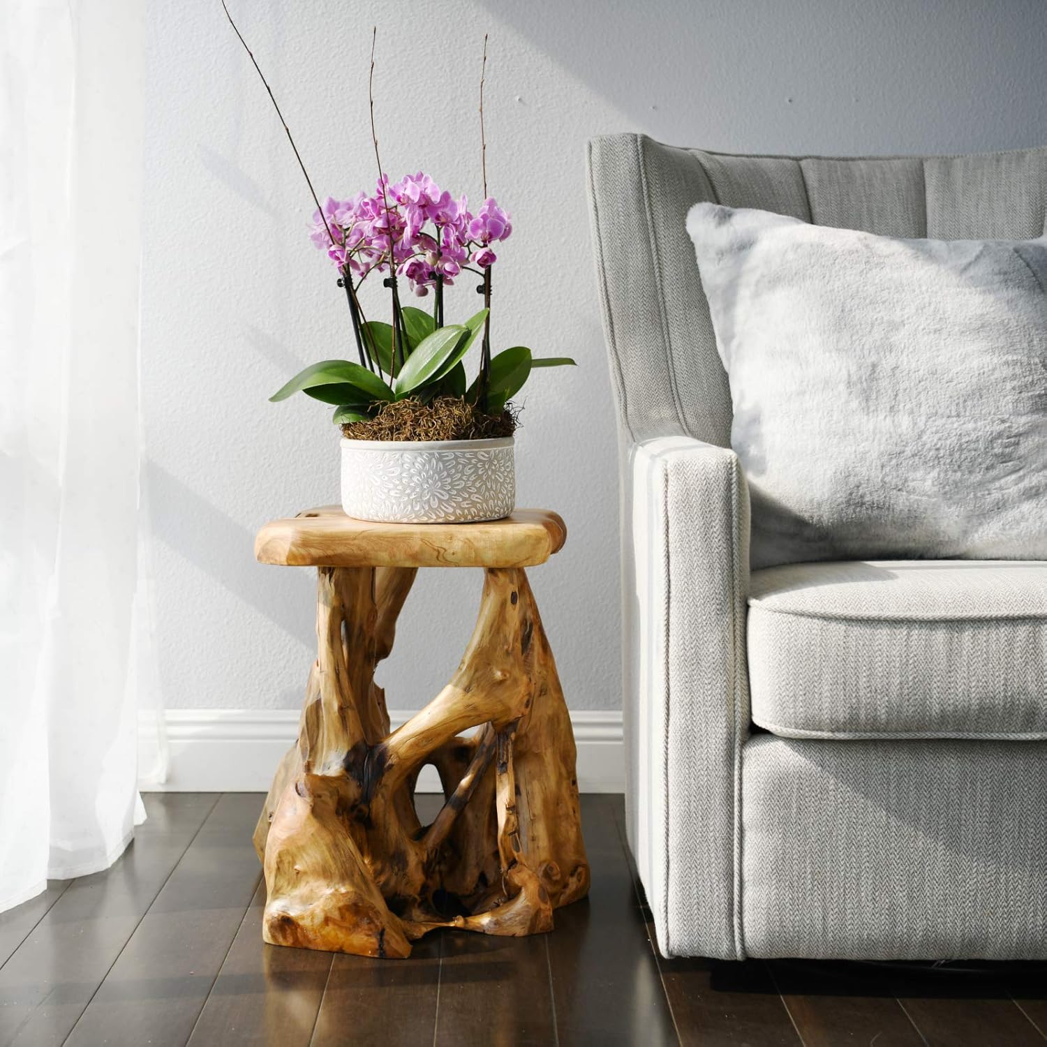 WELLAND Natural Tree Stump Stool