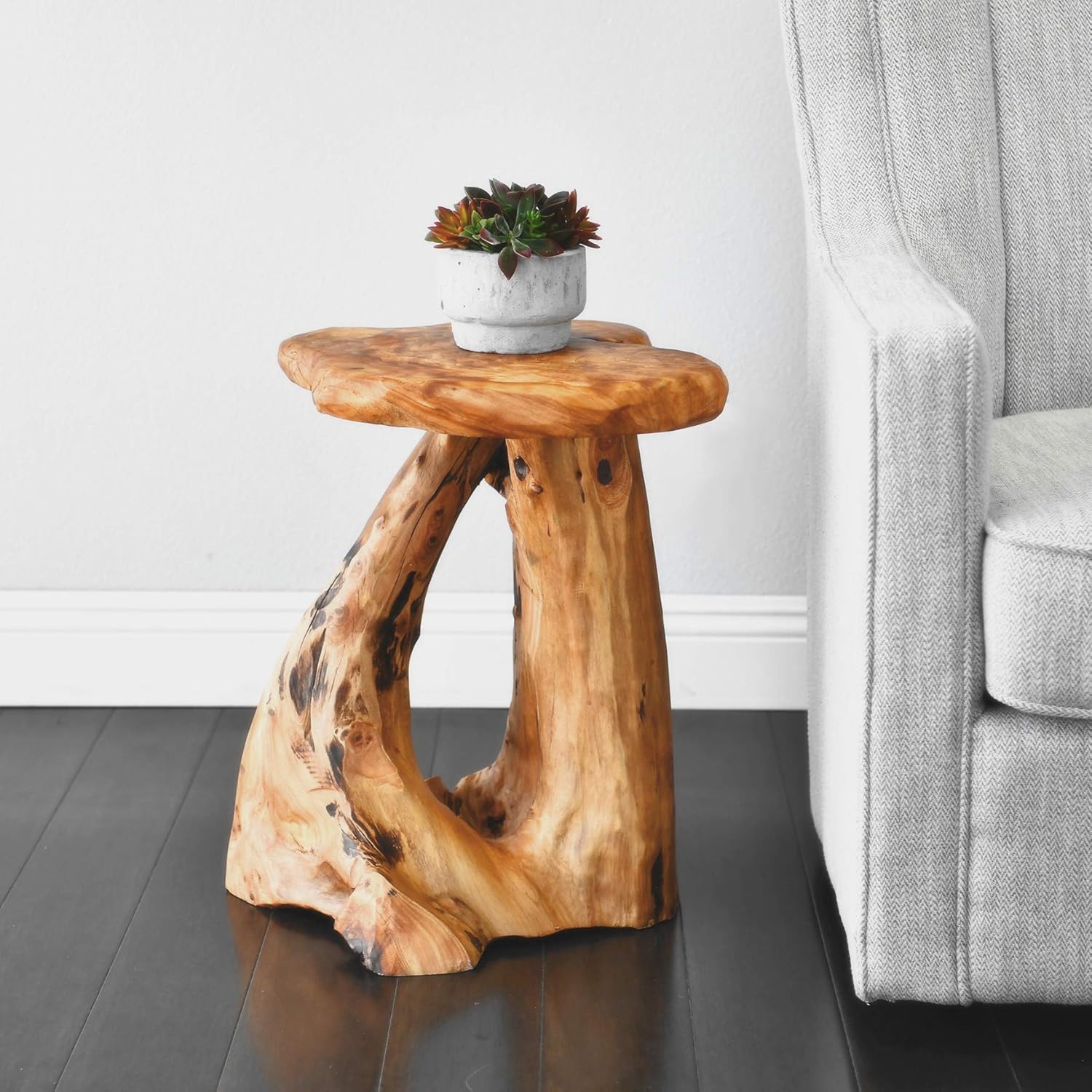 WELLAND Natural Tree Stump Stool