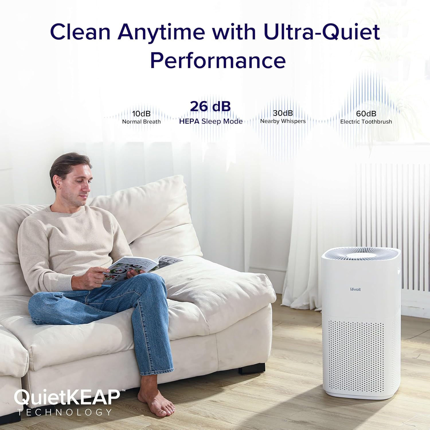 LEVOIT Air Purifiers for Home, Large Room Up to 2933 Ft² With HEPA Sleep Mode