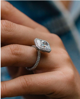18K White Gold Moissanite