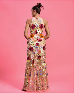 See Through Mesh Maxi Casual Dress
