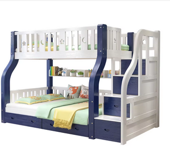 Wood high and low bunk