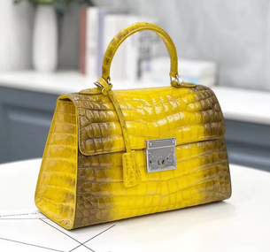 Raw alligator Real precious Crocodile skin Leather Handbag