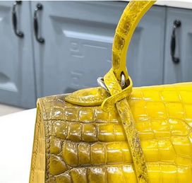 Raw alligator Real precious Crocodile skin Leather Handbag