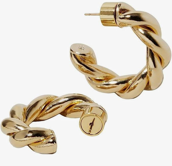 Twisted Lilly 10K Gold-Plated Huggie Earrings