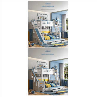 Children's high and low bunk bed