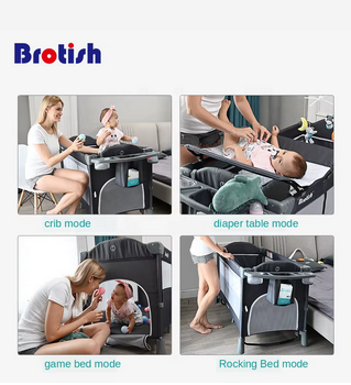 High Quality Foldable Portable Bassinet Crib Cot Safety Travel Bed Baby