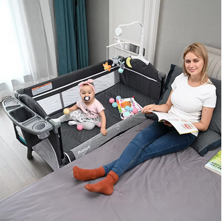 High Quality Foldable Portable Bassinet Crib Cot Safety Travel Bed Baby