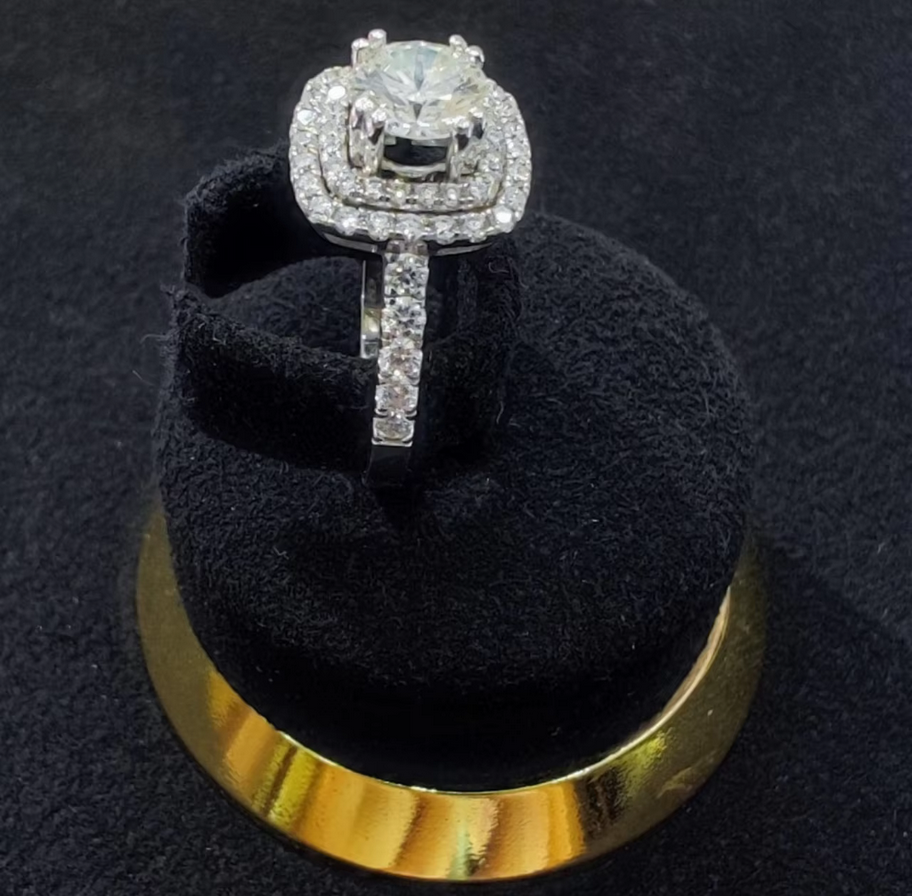 6li GIA vvs2 i diamond stainless steel gold wedding ring