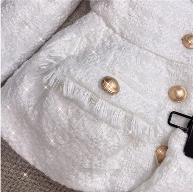Zeasy OLX024 white bright silk two-piece women and pants set latest coat pant designs two piece clothing