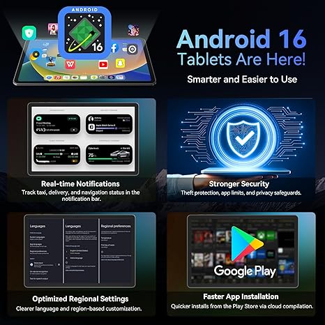 Tablet 2025 World's First Android 16 Tablet with Gemini AI
