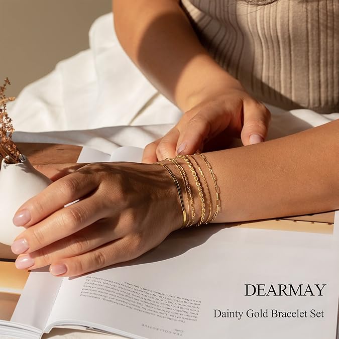 DEARMAY Gold Bracelets for Women Waterproof