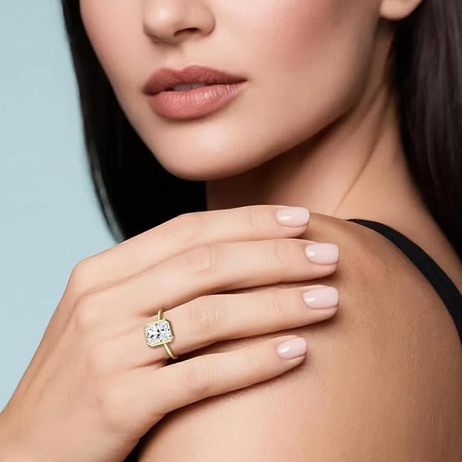 KSTYLE 14K Gold Plated 2CT Round/Oval/Radiant Cut Moissanite