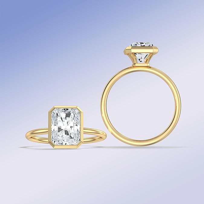 KSTYLE 14K Gold Plated 2CT Round/Oval/Radiant Cut Moissanite