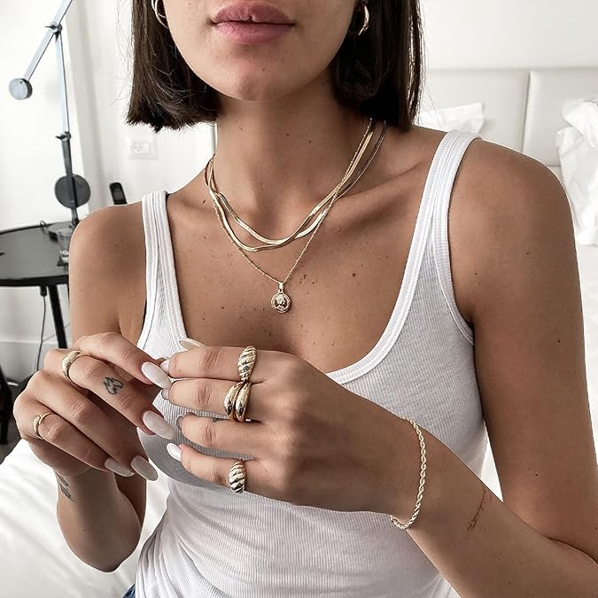 DEARMAY 14K Gold Necklaces for Women