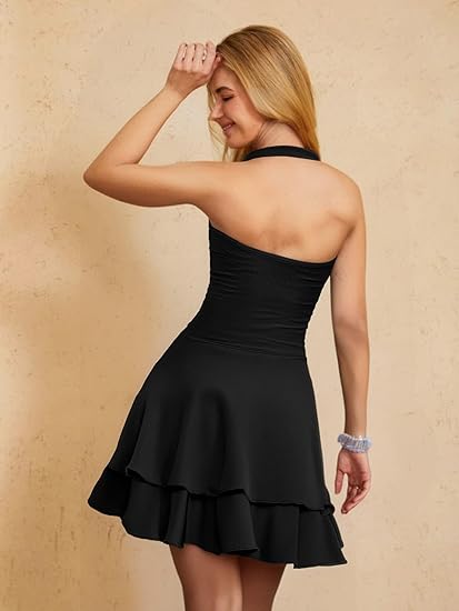 SOLY HUX Cute Halter Mini Dresses
