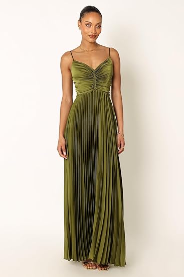 Petal & Pup Women's Naira Pleated Maxi Dress