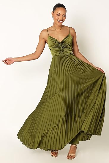 Petal & Pup Women's Naira Pleated Maxi Dress