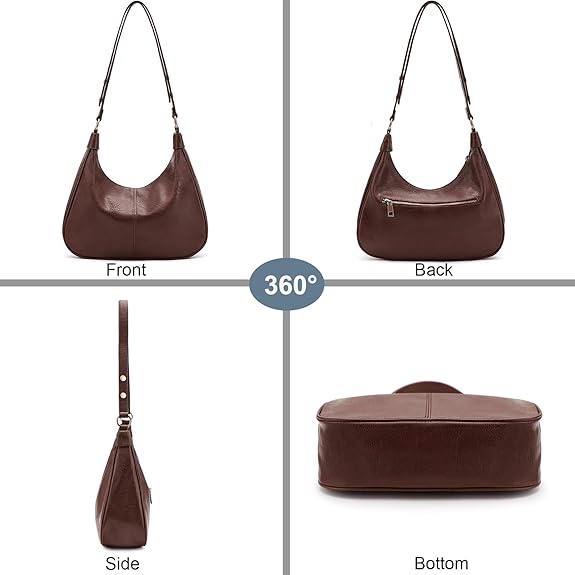 NIUEIMEE ZHOU Shoulder Bag for Women Ultra Soft Foldable V