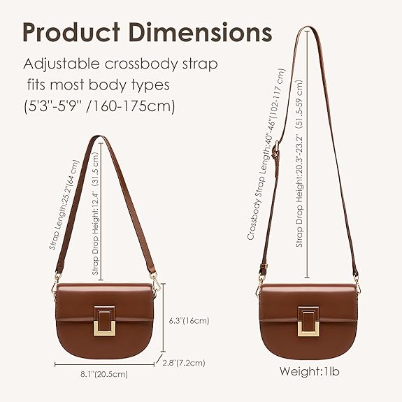 Crossbody Bags for Women, Genuine Leather Shoulder Bag Large Capacity Handbags