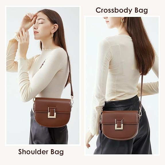 Crossbody Bags for Women, Genuine Leather Shoulder Bag Large Capacity Handbags