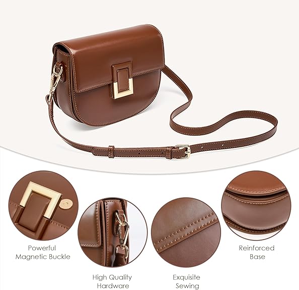 Crossbody Bags for Women, Genuine Leather Shoulder Bag Large Capacity Handbags