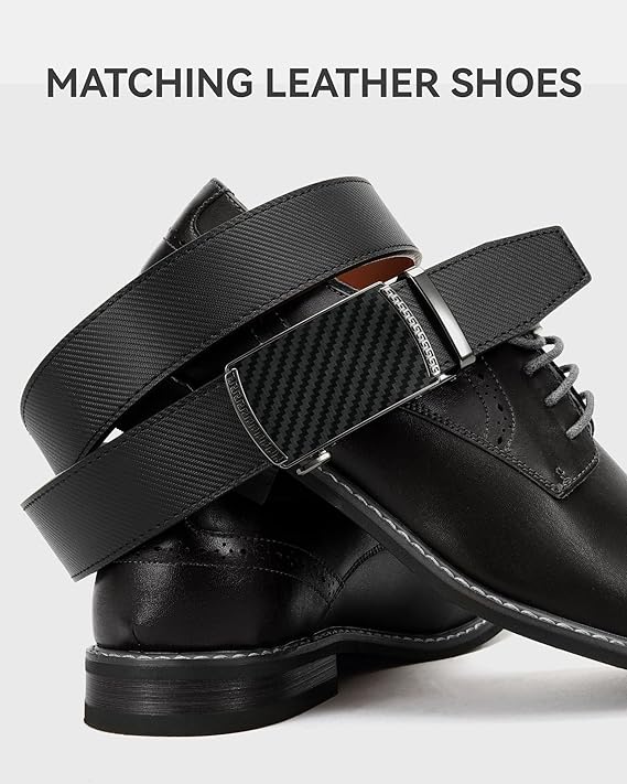 CHAOREN Mens Belt Leather Ratchet Belt - Customizable Fit, Effortless Style