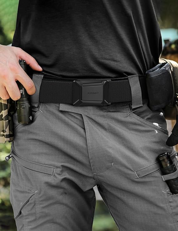 JUKMO Stretch Tactical Belt for Men, Military Work Rigger Hiking 1.5" Elastic