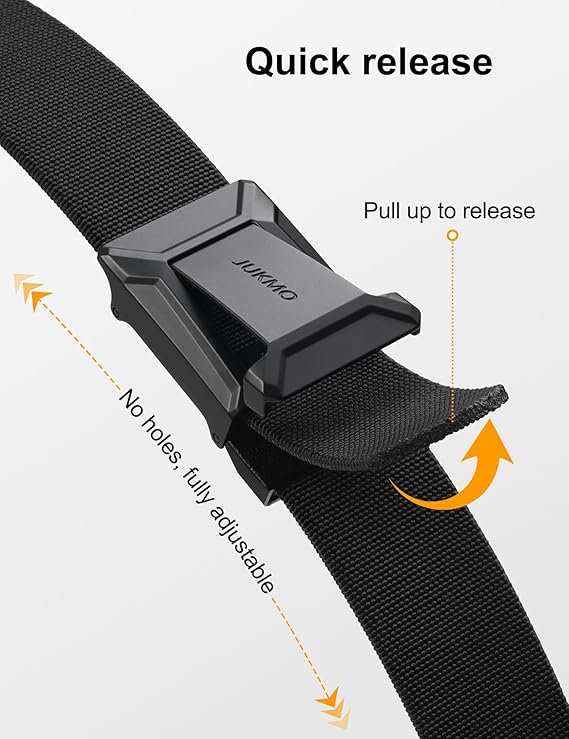 JUKMO Stretch Tactical Belt for Men, Military Work Rigger Hiking 1.5" Elastic